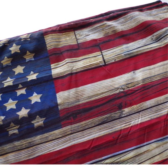 American Flag Standard Pillow Sham Rustic Wooden Planks Pattern   1 Pair  0892 - Picture 3 of 4